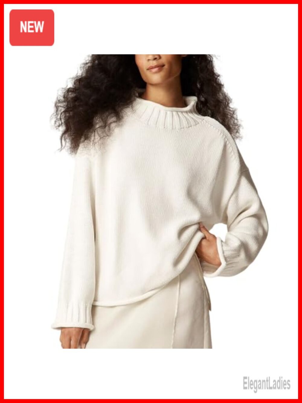 Oversized Roll Neck Sweater Long Sleeve Pullover Casual Fall Tops